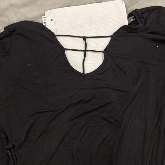 Black shirt from Charlotte Russe with criss cross design in the front and back - Picture 3 of 4